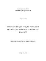 DSpace at VNU: Nâng cao hiệu quả sử dụng vốn tại các quỹ tín dụng nhân dân cơ sở ở huyện Hoài Đức