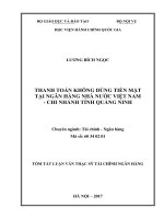 Thanh toán không dùng tiền mặt tại Ngân hàng nhà nước Việt Nam  Chi nhánh Quảng Ninh (tt)