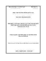 PHỔ BIẾN, GIÁO DỤC PHÁP LUẬT CHO THANH NIÊN TRÊN ĐỊA BÀN THÀNH PHỐ QUẢNG NGÃI, TỈNH QUẢNG NGÃI (tt)