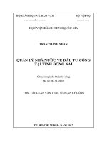 Quản lý nhà nước về đầu tư công tại tỉnh Đồng Nai (tt)