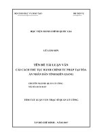 Cải cách thủ tục hành chính tư pháp tại tòa án nhân dân tỉnh Kiên Giang (tt)