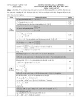 HƯỚNG DẪN CHẤM BÀI KIỂM TRA  CHẤT LƯỢNG HỌC KÌ II NĂM HỌC 2016 – 2017 DA DE KT HK II LOP 10