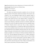 DSpace at VNU: Measuring the interest rate pass-through process in Vietnam from 2005 to 2011