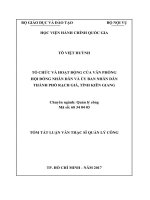 Tổ chức và hoạt động của Văn phòng HĐND và UBND Tp. Rạch Giá, tỉnh Kiên Giang (tt)