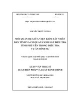 MỐI QUAN HỆ GIỮA VIỆN KIỂM SÁT NHÂN DÂN TỈNH VÀ CƠ QUAN CẢNH SÁT ĐIỀU TRA TỈNH PHÚ YÊN TRONG ĐIỀU TRA VỤ ÁN HÌNH SỰ (LV thạc sĩ)