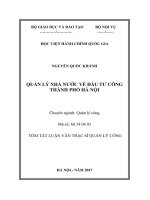 Quản lý nhà nước về đầu tư công thành phố Hà Nội (tt)
