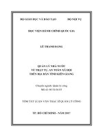 Quản lý nhà nước về trật tự, an toàn xã hội trên địa bàn tỉnh Kiên Giang (tt)