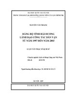 DSpace at VNU: Đảng bộ tỉnh Hải Dương lãnh đạo công tác dân vận từ năm 1997 đến năm 2003