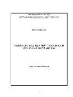 DSpace at VNU: Nghiên cứu điều kiện phát triển du lịch cuối tuần ở thị xã Sơn Tây