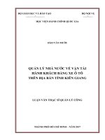 Quản lý nhà nước về vận tải hành khách bằng ô tô trên địa bàn tỉnh Kiên Giang (LV thạc sĩ)