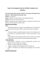Topic Free imigration into Ho Chi Minh situation and solutions