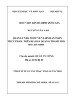 Quản lý nhà nước về vệ sinh an toàn thực phẩm trên địa bàn quận 8, Tp.HCM (tt)