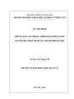 DSpace at VNU: Những bất cập trong chính sách nhà ở cho người thu nhập thấp của thành phố Hà Nội