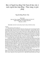 DSpace at VNU: Bảo vệ Người lao động Việt Nam đi làm việc ở nước ngoài theo hợp đồng - Thực trạng và giải pháp