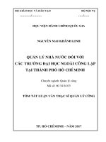 Quản lý nhà nước đối với các trường đại học ngoài công lập tại Tp.HCM (tt)