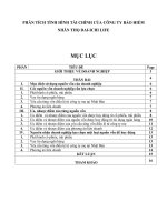 Phân tích tình hình tài chính của công ty bảo hiểm nhân thọ DAI ICHI LIFE 