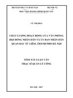 Chất lượng hoạt động của văn phòng hội đồng nhân dân quận Bắc Từ Liêm thành phố Hà Nội (tt)