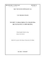 Tổ chức và hoạt động của thanh tra Bộ Tài nguyên và môi trường (tt)