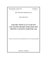 Giáo dục pháp luật về quyền con người cho học sinh, sinh viên trường cao đẳng nghề Đăk Lăk (LV thạc sĩ)