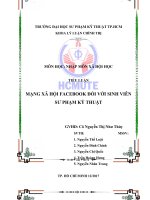 MẠNG XÃ HỘI FACEBOOK ĐỐI VỚI SINH VIÊN  SƯ PHẠM KỸ THUẬT