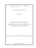 Giải quyết tranh chấp đất đai thuộc thẩm quyền của Uỷ ban nhân dân huyện Cư M’gar, tỉnh Đắk Lắk (LV thạc sĩ)