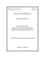 Sử dụng công chức trong các cơ quan chuyên môn thuộc UBND tỉnh Gia Lai (tt)