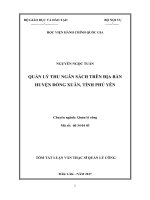 Quản lý thu ngân sách trên địa bàn huyện Đồng Xuân, tỉnh Phú Yên (tt)