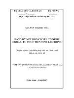 Đăng ký Kết hôn có yếu tố nước ngoài  từ thực tiễn tỉnh Lâm Đồng (tt)