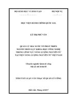 Quản lý nhà nước về phát triển nguồn nhân lực khoa học công nghệ trong lĩnh vực năng lượng nguyên tử tại viện năng lượng nguyên tử Việt Nam (tt)