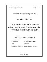 Thực hiện chính sách đối với công chức cấp xã ở tỉnh Đăk Lawk  Từ thực tiễn huyện Cư Kuin (tt)