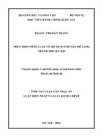 Thực hiện pháp luật về hộ tịch ở huyện Mê Linh, thành phố Hà Nội (tt)