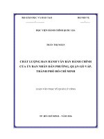 Chất lượng ban hành văn bản hành chính của Ủy ban nhân dân phường, quận Gò Vấp, thành phố Hồ Chí Minh (LV thạc sĩ)