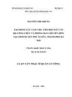 Tạo động lực làm việc cho đội ngũ cán bộ công chức và phòng ban chuyên môn tại UBND huyện Phú Xuyên, thành phố Hà Nội (LV thạc sĩ)