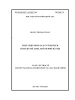 Thực hiện pháp luật về hộ tịch ở huyện Mê Linh, thành phố Hà Nội (LV thạc sĩ)
