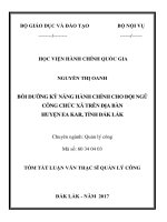 Bồi dưỡng kỹ năng hành chinh cho đội ngũ công chức xã trên địa bàn huyện Ea Kar, tỉnh Đăk Lăk (tt)
