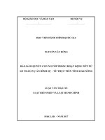 Bảo đảm quyền con người trong hoạt động xét xử sơ thẩm vụ án hình sự  từ thực tiễn tỉnh Đăk nông (LV thạc sĩ)