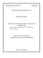 Pháp luật bảo trợ xã hội  Từ thực tiễn tỉnh Đắk Lắk (tt)