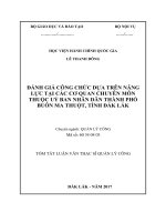 Đánh giá công chức dựa trên năng lực tại các cơ quan chuyên môn thuộc UBND thành phố Buôn Ma Thuột, tỉnh Đăk Lăk (tt)