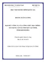 Đạo đức công vụ của công chức địa chính  xây dựng cấp xã ở huyện Vạn Ninh, tỉnh Khánh Hòa (tt)