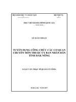 Tuyển dụng công chức các cơ quan chuyên môn thuộc UBND tỉnh Đăk Nông (LV thạc sĩ)