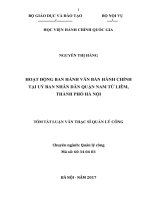 Hoạt động ban hành văn bản hành chính tại Ủy ban nhân dân Quận Nam Từ Liêm thành phố Hà Nội (tt)