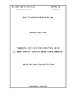 Tạo động lực làm việc cho viên chức đài phát thanh  truyền hình tỉnh Lâm Đồng (LV thạc sĩ)