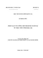 Pháp luật về cưỡng chế thi hành án dân sự  Từ thực tiễn tỉnh Đắk Lắk (LV thạc sĩ)