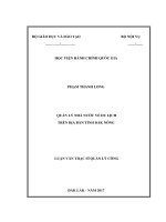 Quản lý nhà nước về du lịch trên địa bàn tỉnh Đăk Nông (LV thạc sĩ)