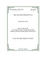 Quản lý nhà nước về giải quyết việc làm cho thanh niên trên địa bàn huyện sông Hinh, tỉnh Phú Yên (LV thạc sĩ)