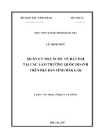 Quản lý nhà nước về đất đai tại các lâm trường quốc doanh trên địa bàn tỉnh Đăk Lăk (LV thạc sĩ)