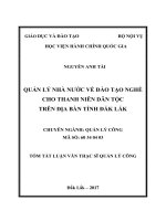 Quản lý nhà nước về đào tạo nghề cho thanh niên dân tộc thiểu số trên địa bàn tỉnh Đăk Lăk (tt)
