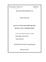 Quản lý ngân sách trên địa bàn huyện Cư Jút tỉnh Đăk Nông (LV thạc sĩ)