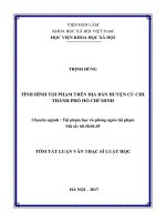 Tình hình tội phạm trên địa bàn huyện Củ Chi, Thành phố Hồ Chí Minh (tt)