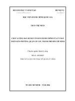 Chất lượng ban hành văn bản hành chính của Ủy ban nhân dân phường, quận Gò Vấp, thành phố Hồ Chí Minh (tt)